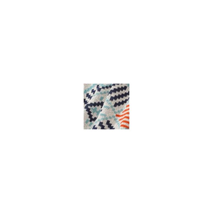 Cosy Geometric Knit Throw Blanket in Cream – Soft Textured Throw (130x170cm)