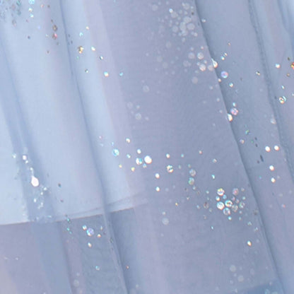 Elegant layered pink tulle fabric with shimmering sequins, perfect for stylish midi skirts in summer collections.